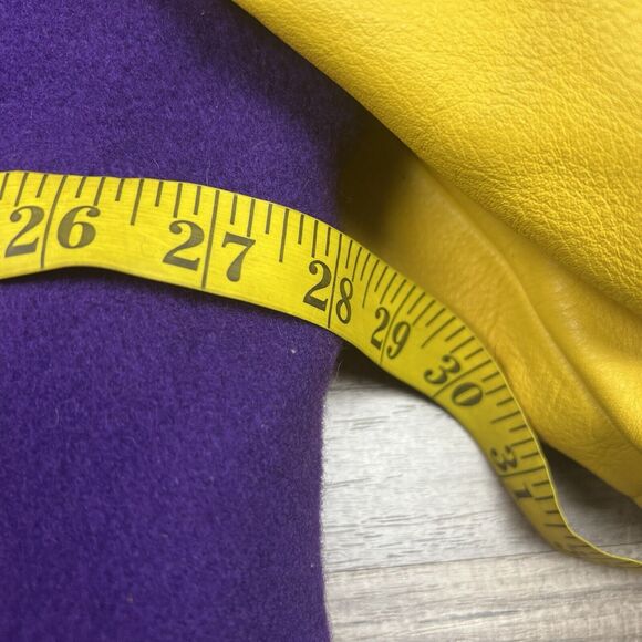 VTG Gold Rush Motorsports Varsity Wool Leather Jacket Purple Gold Sz XL - Picture 4 of 15